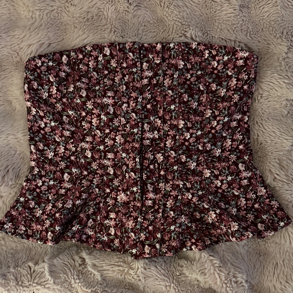 floral strapless corset top